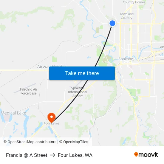 Francis @ A Street to Four Lakes, WA map