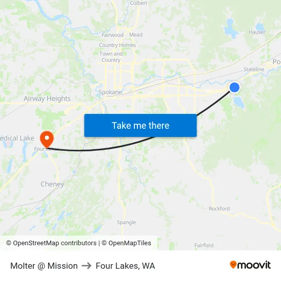 Molter @ Mission to Four Lakes, WA map