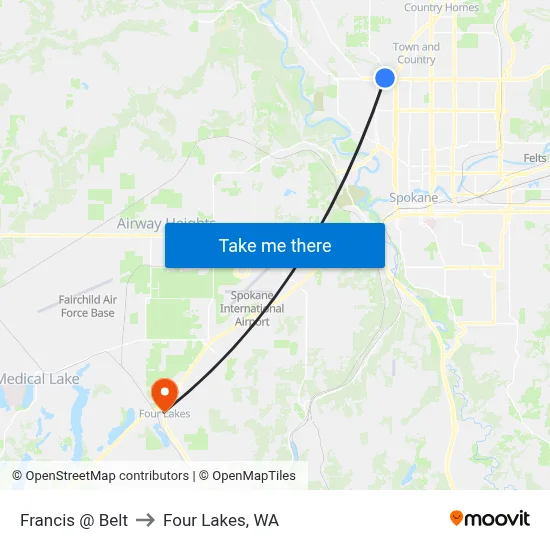 Francis @ Belt to Four Lakes, WA map