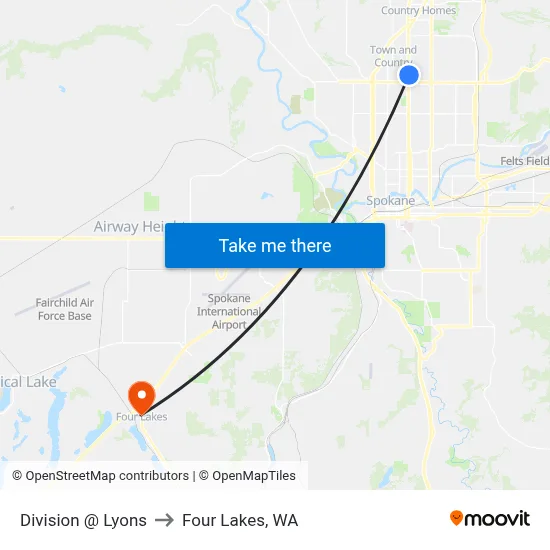 Division @ Lyons to Four Lakes, WA map