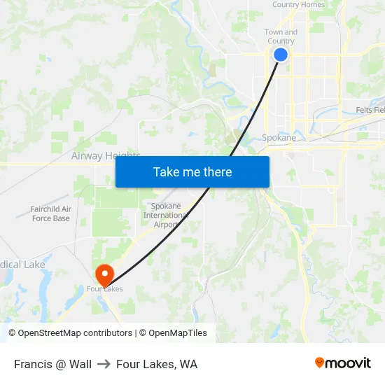 Francis @ Wall to Four Lakes, WA map