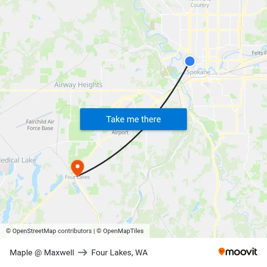 Maple @ Maxwell to Four Lakes, WA map