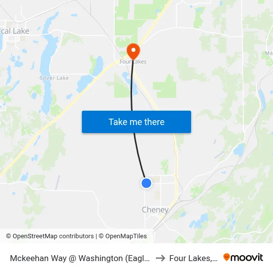 Mckeehan Way @ Washington (Eagle Point) to Four Lakes, WA map