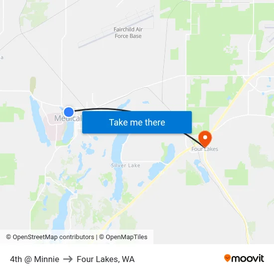 4th @ Minnie to Four Lakes, WA map