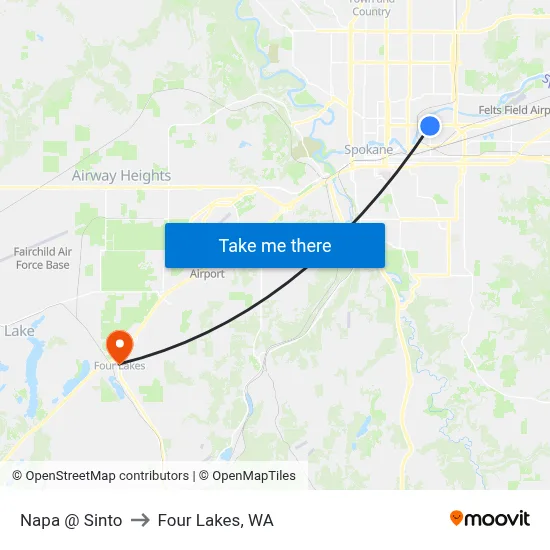 Napa @ Sinto to Four Lakes, WA map