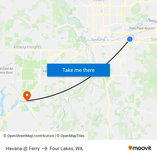 Havana @ Ferry to Four Lakes, WA map