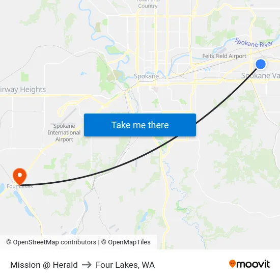 Mission @ Herald to Four Lakes, WA map