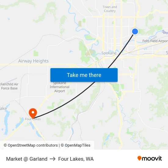 Market @ Garland to Four Lakes, WA map