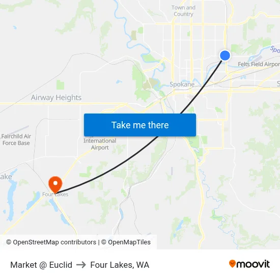 Market @ Euclid to Four Lakes, WA map
