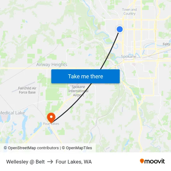 Wellesley @ Belt to Four Lakes, WA map