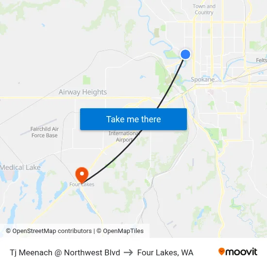 Tj Meenach @ Northwest Blvd to Four Lakes, WA map