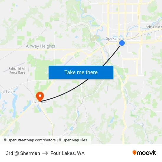 3rd @ Sherman to Four Lakes, WA map