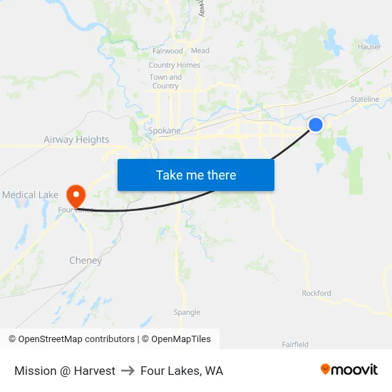 Mission @ Harvest to Four Lakes, WA map