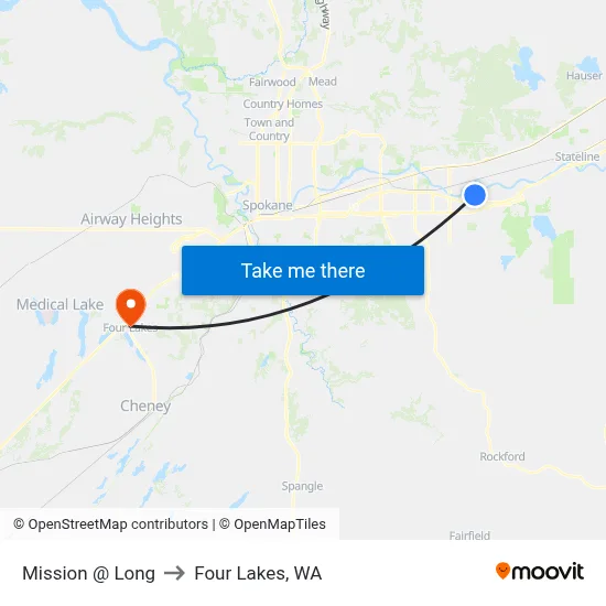 Mission @ Long to Four Lakes, WA map