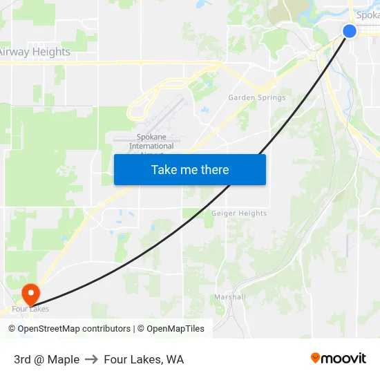 3rd @ Maple to Four Lakes, WA map