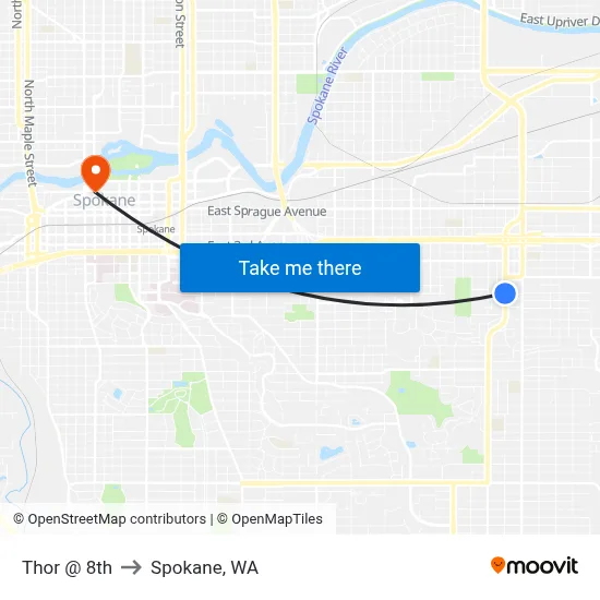 Thor @ 8th to Spokane, WA map