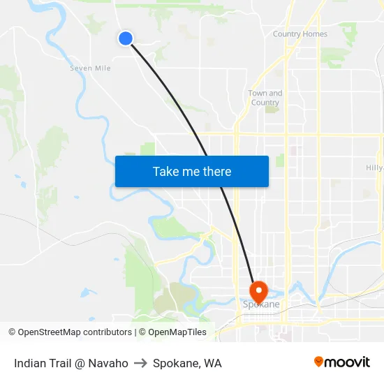 Indian Trail @ Navaho to Spokane, WA map