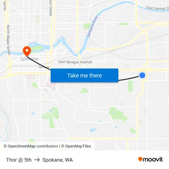 Thor @ 5th to Spokane, WA map