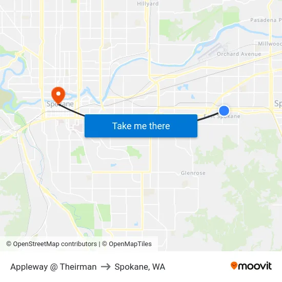Appleway @ Theirman to Spokane, WA map
