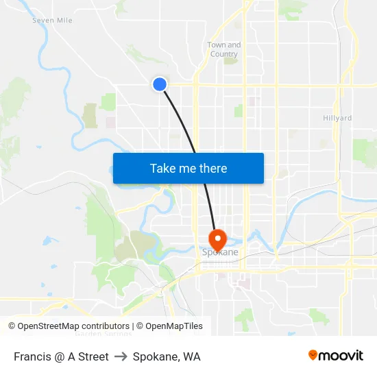 Francis @ A Street to Spokane, WA map