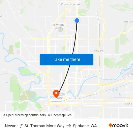 Nevada @ St. Thomas More Way to Spokane, WA map