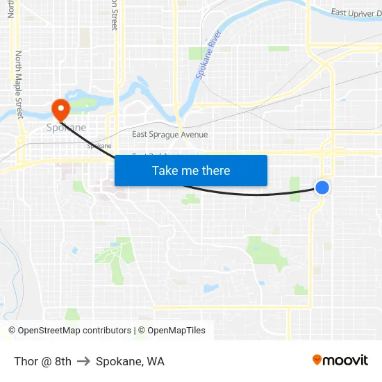 Thor @ 8th to Spokane, WA map