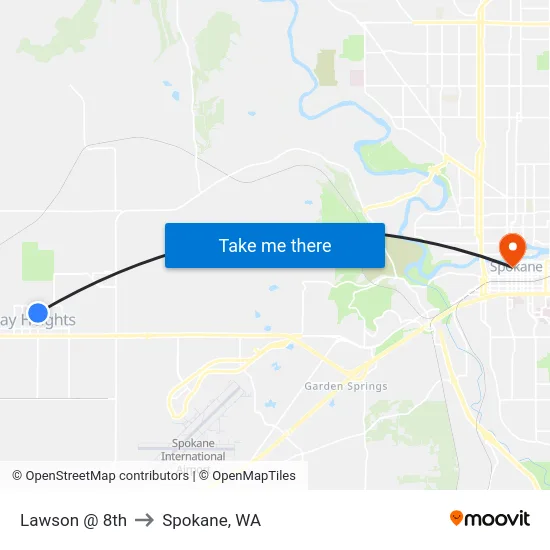 Lawson @ 8th to Spokane, WA map
