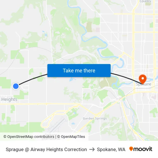 Sprague @ Airway Heights Correction to Spokane, WA map