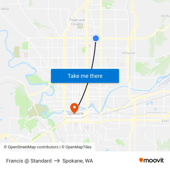 Francis @ Standard to Spokane, WA map