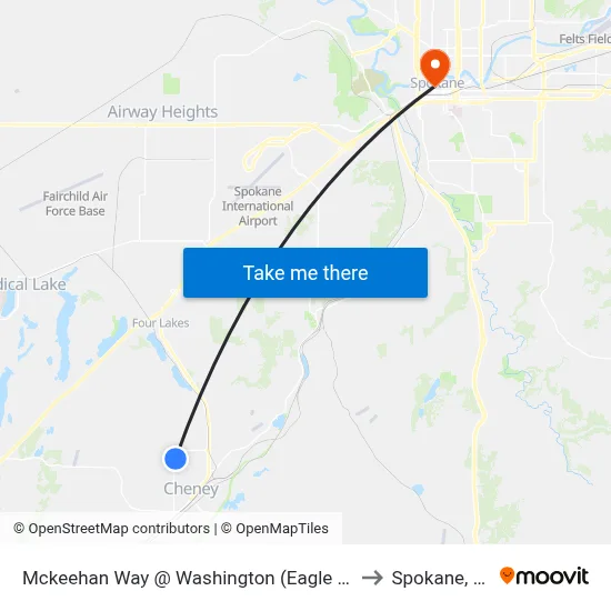 Mckeehan Way @ Washington (Eagle Point) to Spokane, WA map