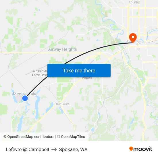 Lefevre @ Campbell to Spokane, WA map