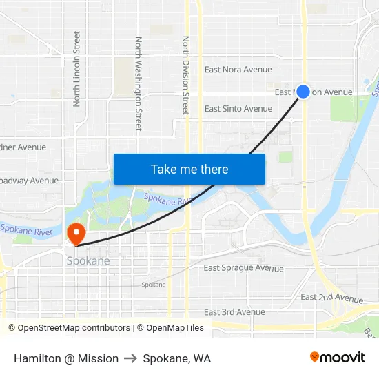 Hamilton @ Mission to Spokane, WA map