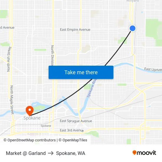 Market @ Garland to Spokane, WA map