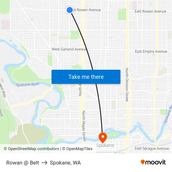 Rowan @ Belt to Spokane, WA map