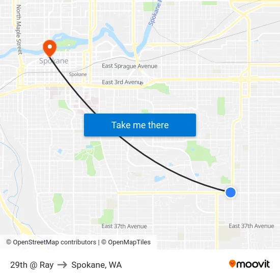 29th @ Ray to Spokane, WA map