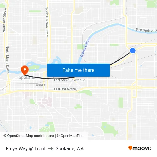 Freya Way @ Trent to Spokane, WA map