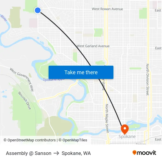 Assembly @ Sanson to Spokane, WA map