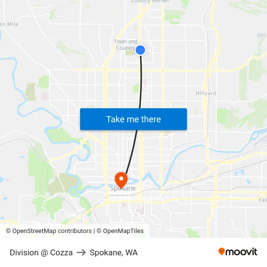 Division @ Cozza to Spokane, WA map