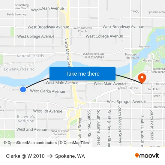 Clarke @ W 2010 to Spokane, WA map