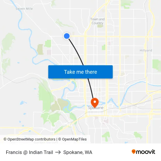 Francis @ Indian Trail to Spokane, WA map