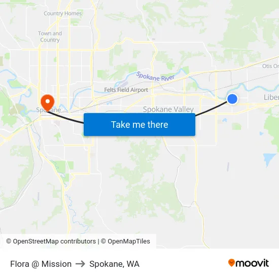 Flora @ Mission to Spokane, WA map