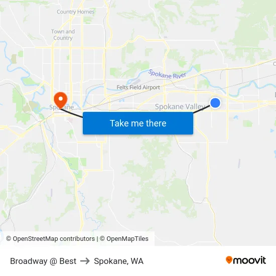 Broadway @ Best to Spokane, WA map