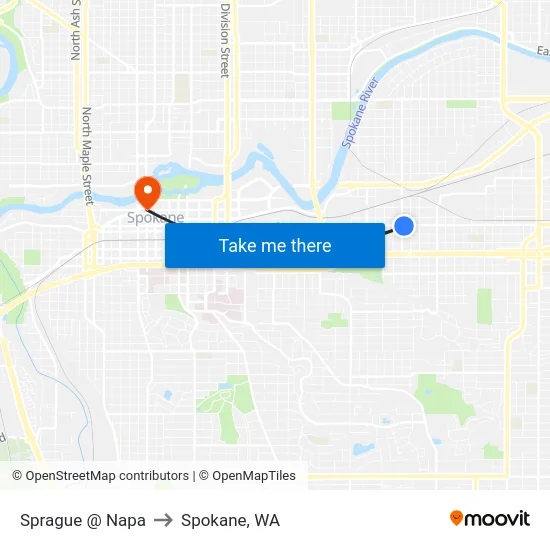Sprague @ Napa to Spokane, WA map