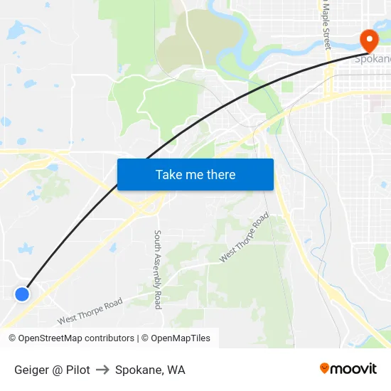 Geiger @ Pilot to Spokane, WA map