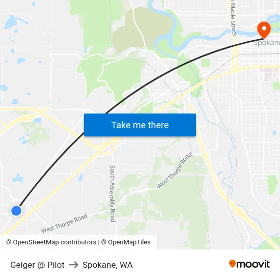 Geiger @ Pilot to Spokane, WA map