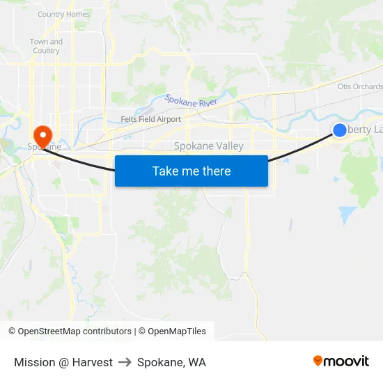 Mission @ Harvest to Spokane, WA map