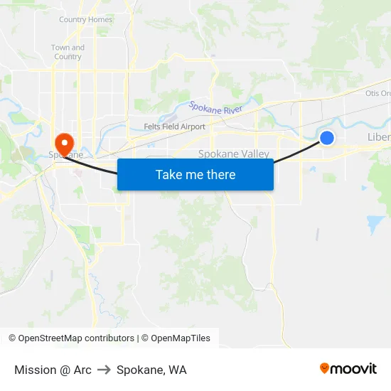 Mission @ Arc to Spokane, WA map