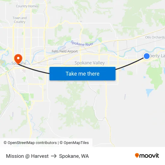 Mission @ Harvest to Spokane, WA map