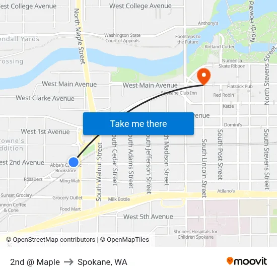 2nd @ Maple to Spokane, WA map