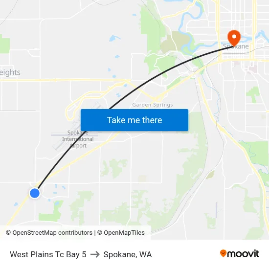 West Plains Tc Bay 5 to Spokane, WA map